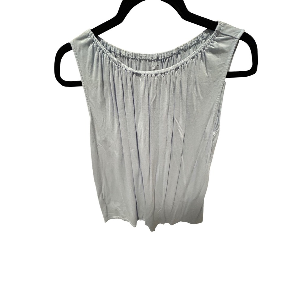 Loft Outlet Womens Light Blue Gathered Scoop‎ Neck Rayon Sleeveless Shell Top M